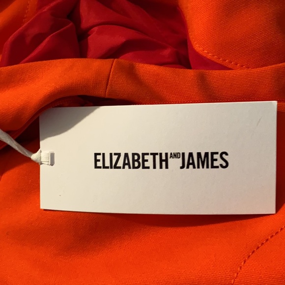 Elizabeth and James Magdelena Fit and Flare Dress in "Tang" (orange) size 0 - Picture 8 of 9
